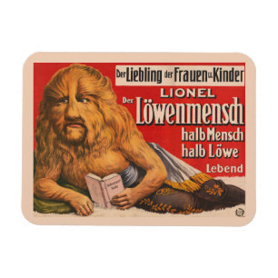 A Man With Lions Head Reading Shakespeare, 1913. Magnet