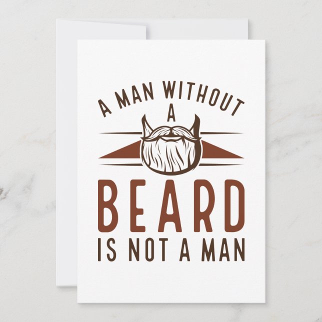 A Man Without A Beard Is Not A Man Thank You Card (Front)