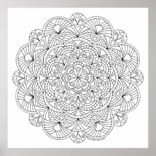 A Mandala 010617 Adult Colouring Doodle Colour Poster