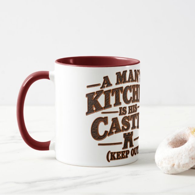 A Man's Kitchen Is His Castle Mug (With Donut)