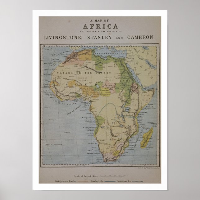 A Map of Africa to Illustrate the Travels of David Poster (Front)