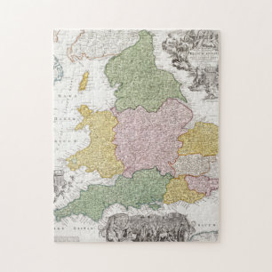 A Map of England   1760 Jigsaw Puzzle