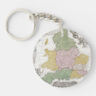 A Map of England 1760 Key Ring
