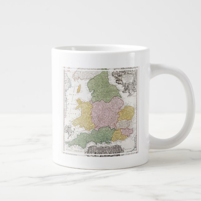 A Map of England | 1760 Large Coffee Mug (Right)