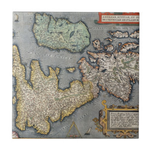 A Map of Great Britain 1587 Ceramic Tile