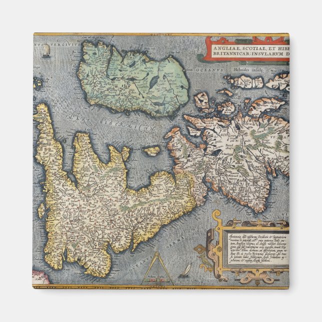 A Map of Great Britain | 1587 Magnet (Front)
