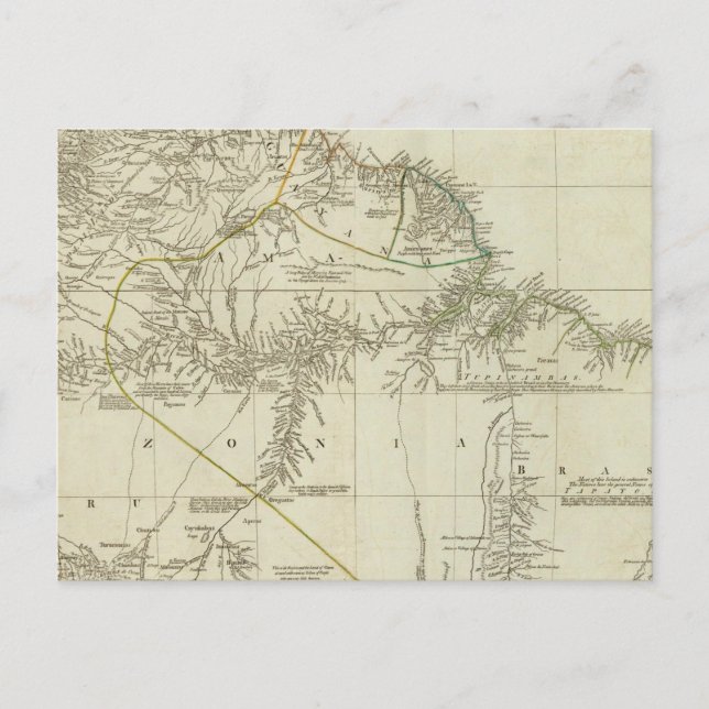 A map of South America, northern section Postcard (Front)