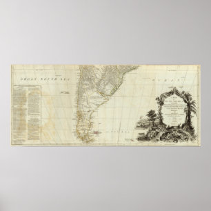 A map of South America southern section Poster