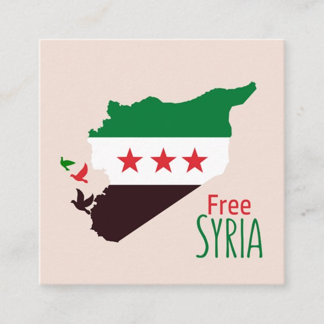 A map of Syria featuring the Revolution Flag Enclosure Card (Front)
