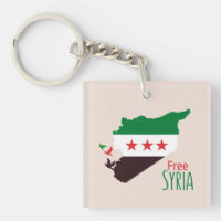 A map of Syria featuring the Revolution Flag