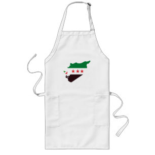 A map of Syria featuring the Revolution Flag Long Apron