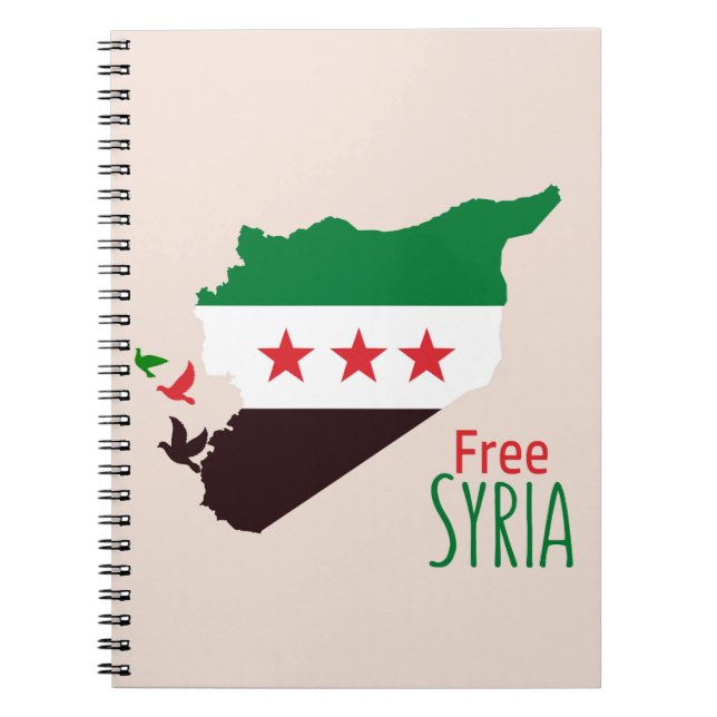A map of Syria featuring the Revolution Flag Notebook (Front)