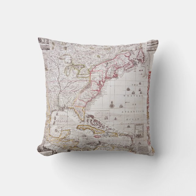 A Map of the British Empire in America Cushion (Front)