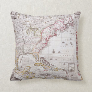 A Map of the British Empire in America Cushion