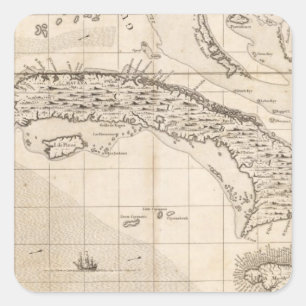 A Map of the British Empire in America Sheet 14 Square Sticker
