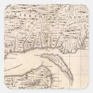 A Map of the British Empire in America Sheet 3 Square Sticker
