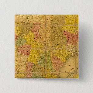 A Map of the New England States 15 Cm Square Badge