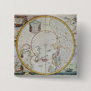 A Map of the North Pole 15 Cm Square Badge