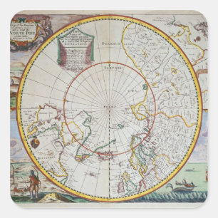 A Map of the North Pole Square Sticker