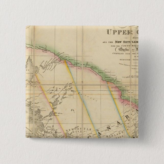 A Map of the Province of Upper Canada 15 Cm Square Badge (Front)