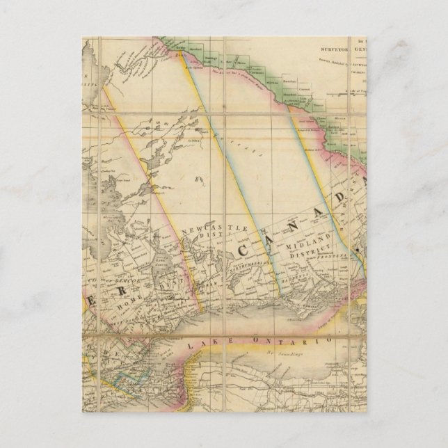 A Map of the Province of Upper Canada Postcard (Front)