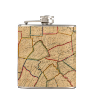 A Map Of The State Of Pennsylvania Hip Flask