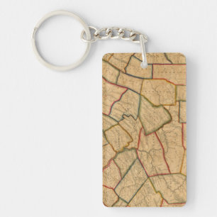 A Map Of The State Of Pennsylvania Key Ring