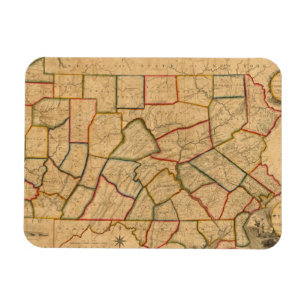 A Map Of The State Of Pennsylvania Magnet