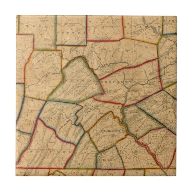 A Map Of The State Of Pennsylvania Tile (Front)