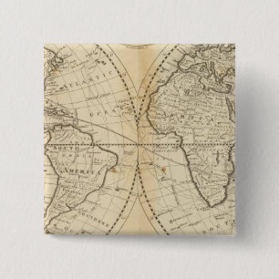 A Map of the World 15 Cm Square Badge