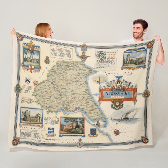 A Map of Yorkshire: East Riding Fleece Blanket (In Situ)