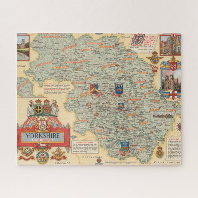 A Map of Yorkshire: West Riding Jigsaw Puzzle (Horizontal)