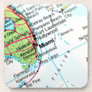A map showing the American city of Miami Coaster