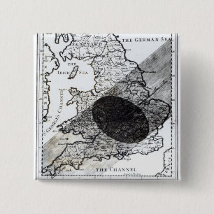 A Map Showing the Passage of  Shadow of the Moon 15 Cm Square Badge