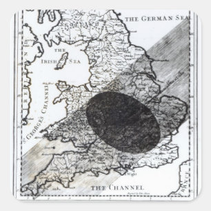 A Map Showing the Passage of Shadow of the Moon Square Sticker