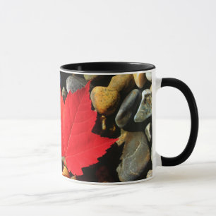 A Maple leaf on a Rock Background Mug