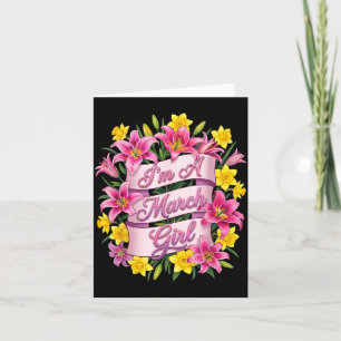 A March Girl Daffodil Birth Flower Womens Girls Card