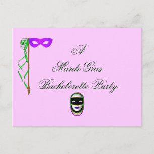 "A Mardi Gras Bachelorette Party" Invitation Postcard