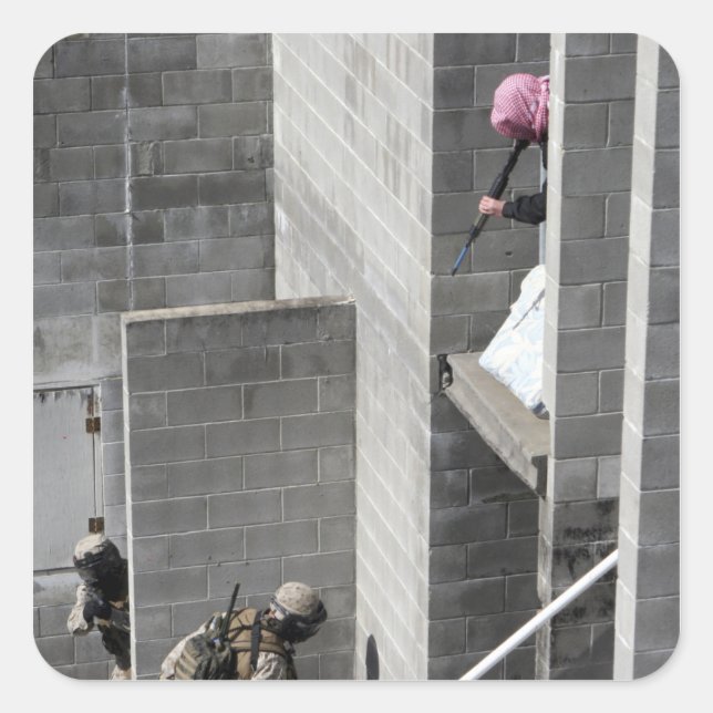 A Marine and role-playing enemy aggressor Square Sticker (Front)