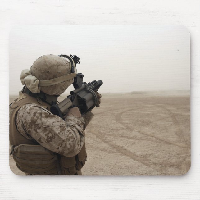 A Marine fires the M-32 Mouse Pad (Front)