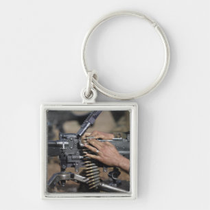 A Marine loads a M-240G machine gun Key Ring