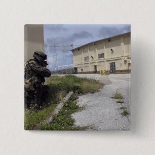 A Marine posts security 15 Cm Square Badge