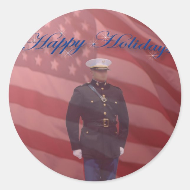 A Marine's Happy Holiday Sticker (Front)