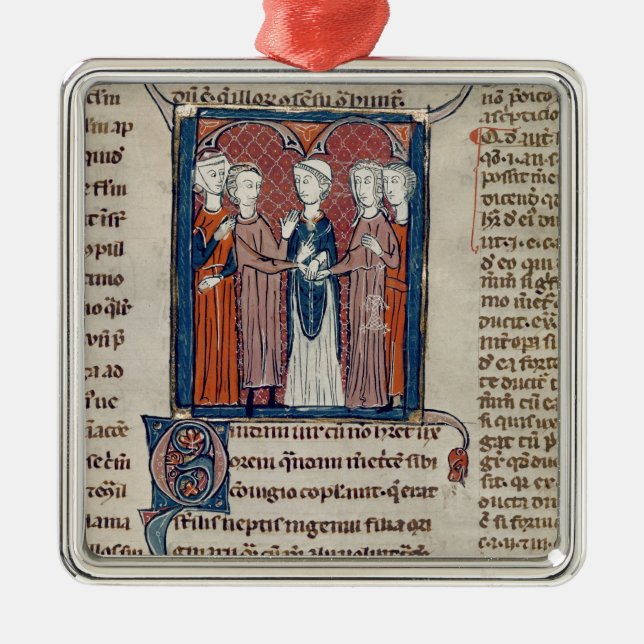 A Marriage Scene, from 'Decrets de Gratien' Metal Tree Decoration (Front)