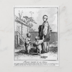 A Married Jewish Woman and her Children Postcard