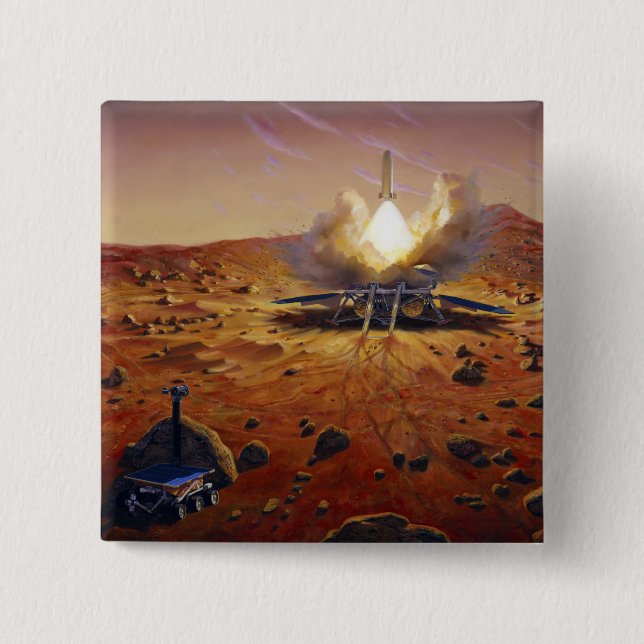 A Mars ascent vehicle 15 Cm Square Badge (Front)