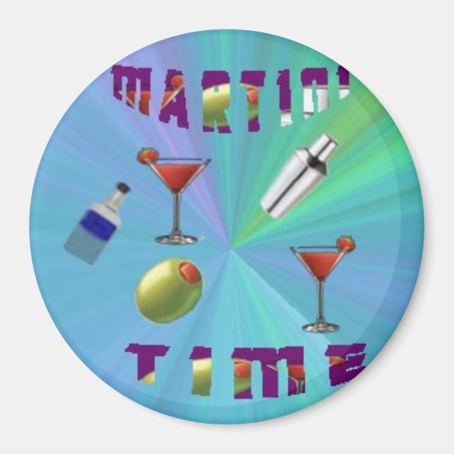 A martini night magnet/coaster magnet (Front)