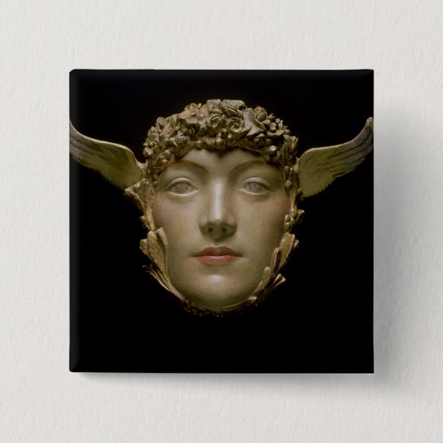 A Mask, c.1897 15 Cm Square Badge (Front)