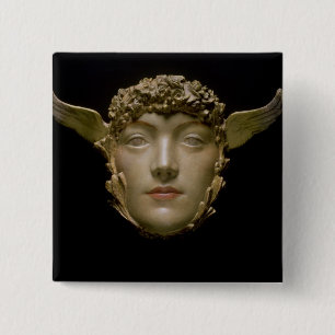 A Mask, c.1897 15 Cm Square Badge
