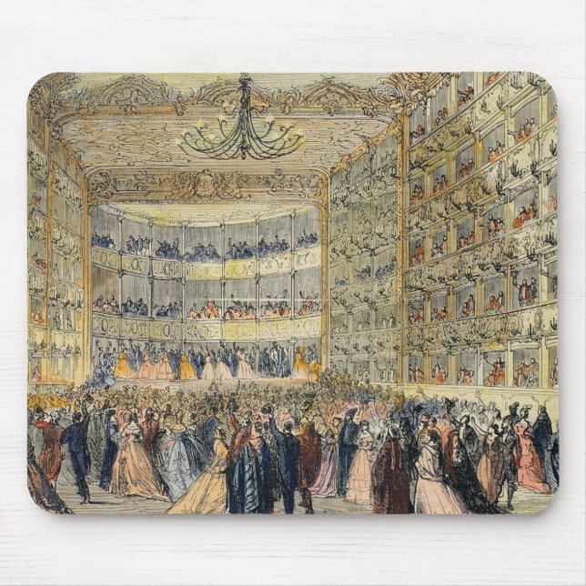 A Masked Ball at the Fenice Theatre, Venice, 19th Mouse Pad (Front)